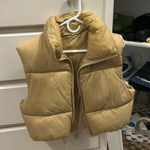 Beige cropped vest amazon